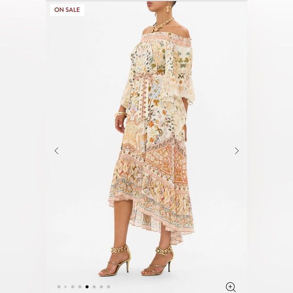 13 NWOT 949.00 CAMILLA High Low Hem Off Shoulder Dress
Honour Of Heirlooms SMALL - Picture 7 of 14